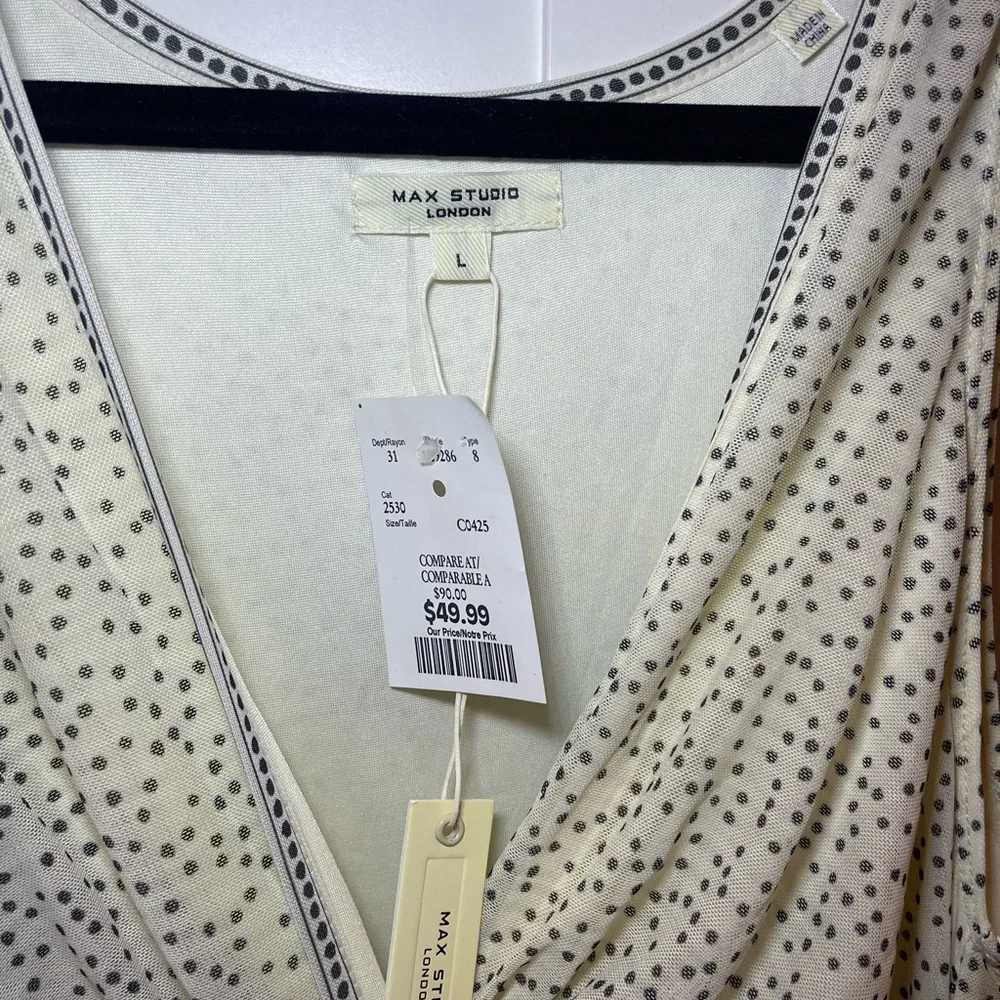 Max Studio White and Black Patterned Dress - Picture 4 of 5